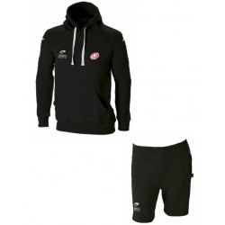 Sweat + Bermuda BATLEBOA Noir avec cordons rouge