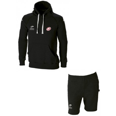 Sweat + Bermuda BATLEBOA Noir avec cordons rouge